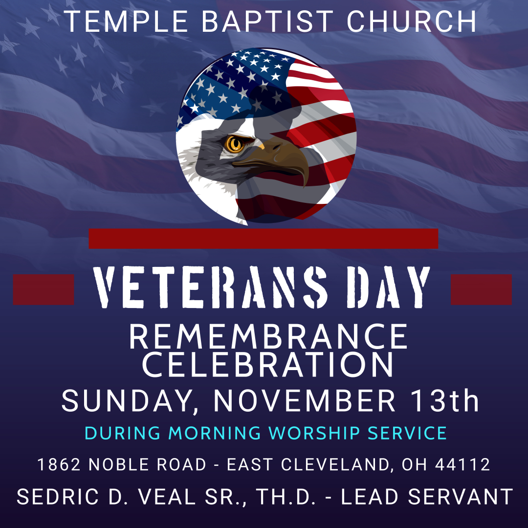 Veteran’s Day Remembrance Celebration – Temple Baptist Church